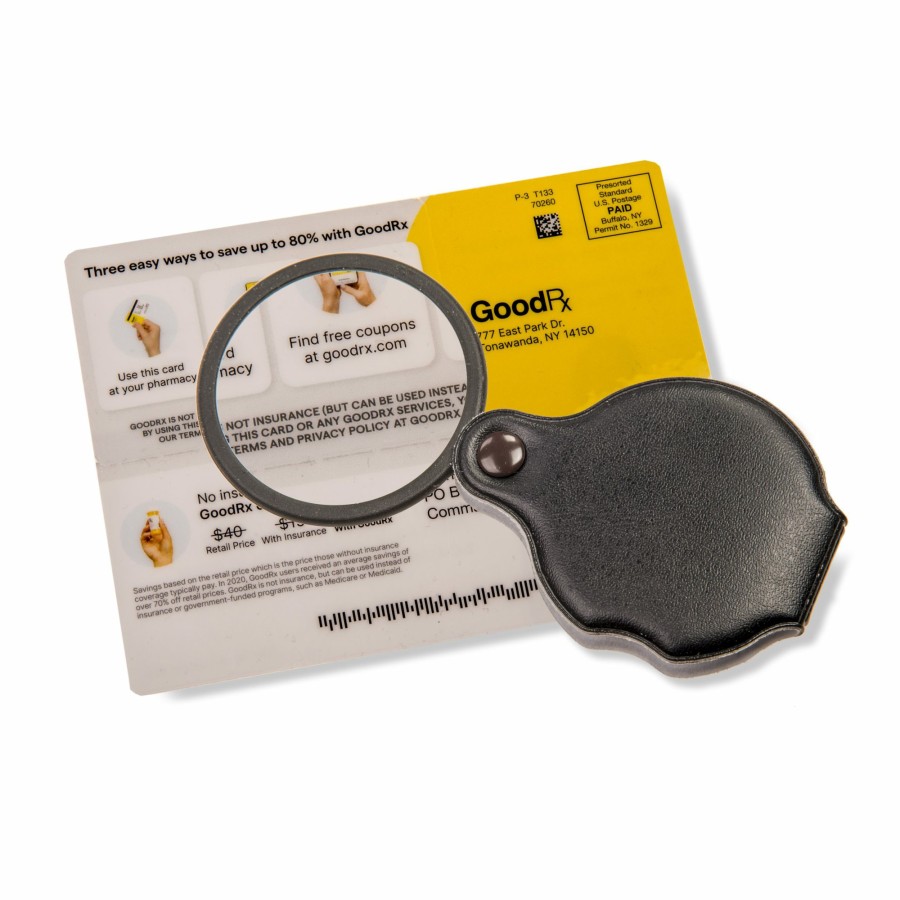 Magnifiers Carson | Slide-Open 4X Glass Pocket Magnifier With Built-In Protective Case