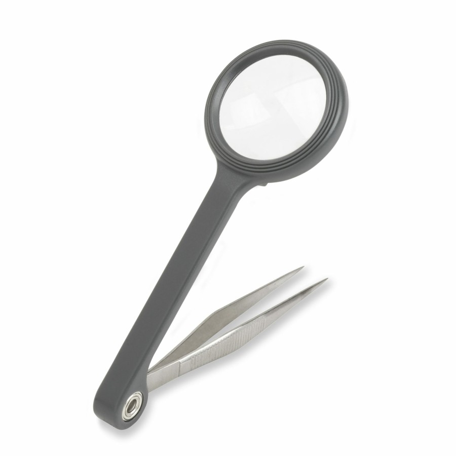 Magnifiers Carson | Magnigrip 4.5X Power 1.2" Magnifier With Attached Precision Tweezers