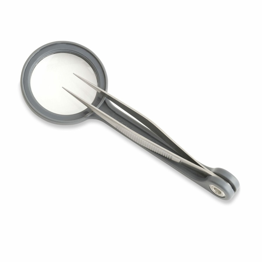 Magnifiers Carson | Magnigrip 4.5X Power 1.2" Magnifier With Attached Precision Tweezers