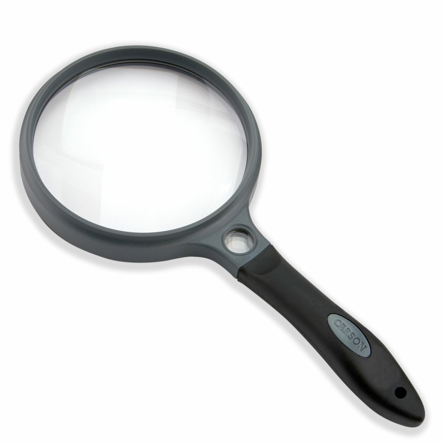 Magnifiers Carson | Suregrip Series Hand Held 2X Power 4.3" Acrylic Magnifying Glass