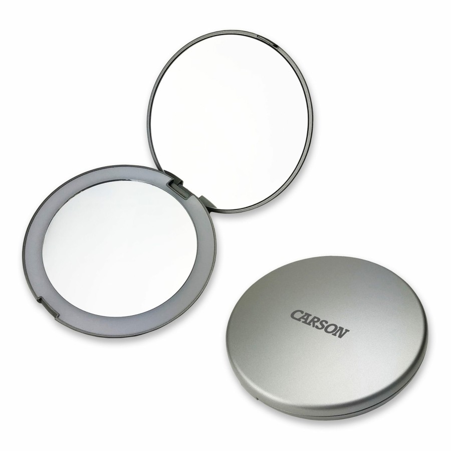 Additional Items Carson | Led Lit 1.9X Power 4.75" Compact Magnifying Makeup Or Travel Mirror