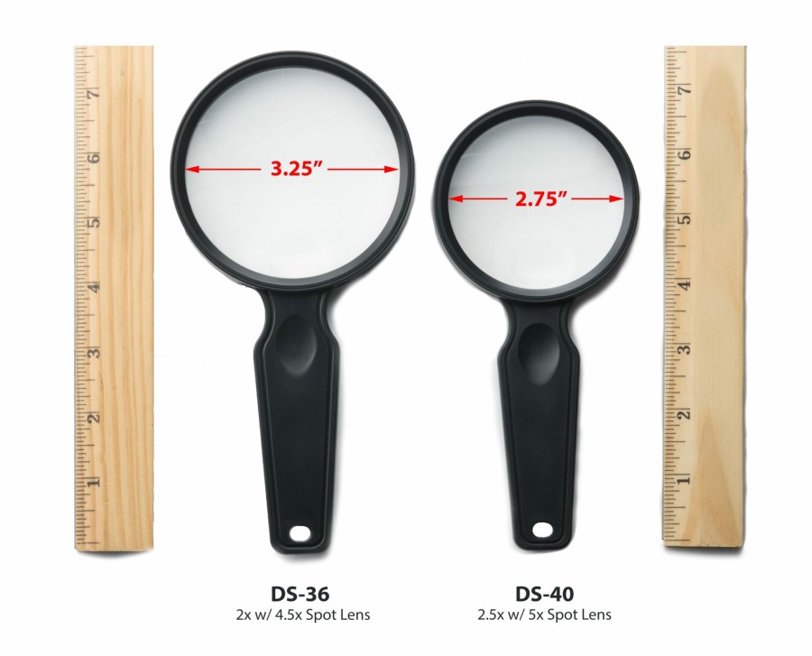 Magnifiers Carson | Magniview 2X 3.5" Acrylic Handheld Magnifier With Spot Lens