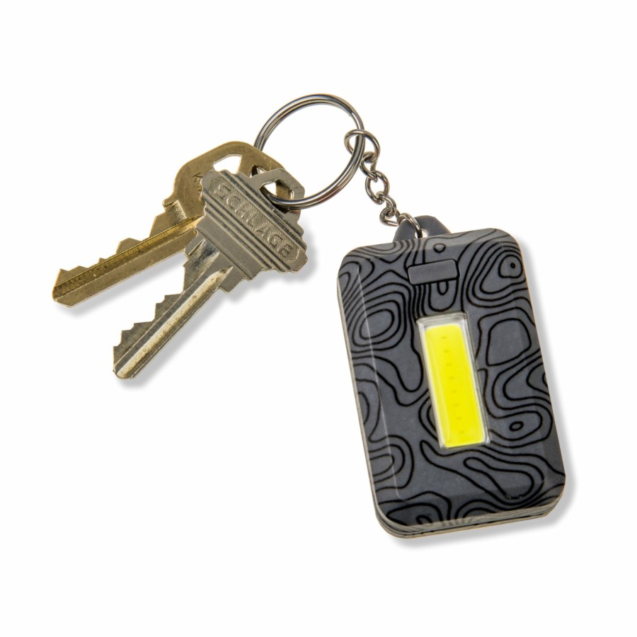 Additional Items Carson | Cob Led Keychain Flashlight With Keyring And 3 Settings, Gray