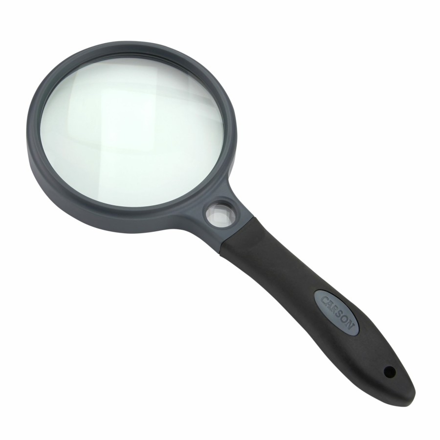 Magnifiers Carson | Suregrip Series Hand Held 2X Power 3.5" Glass Magnifying Lens