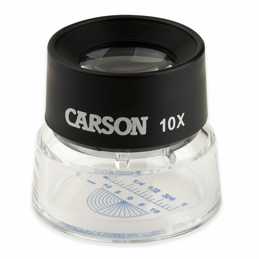 Magnifiers Carson | Lumiloupe 10X Power Pre-Focused Dual Lens Stand Magnifier And Reticle