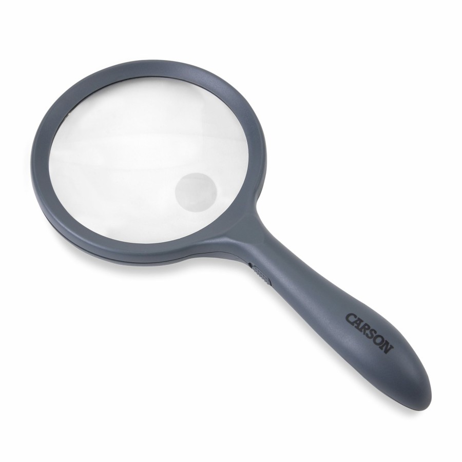 Magnifiers Carson | Led Lit Handheld 2X Power Magnifying Glass With 4X Power Spot Lens