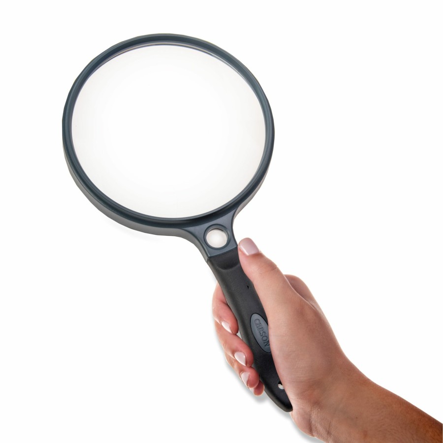 Magnifiers Carson | Suregrip Series Hand Held 2X Power 5" Acrylic Magnifying Glass