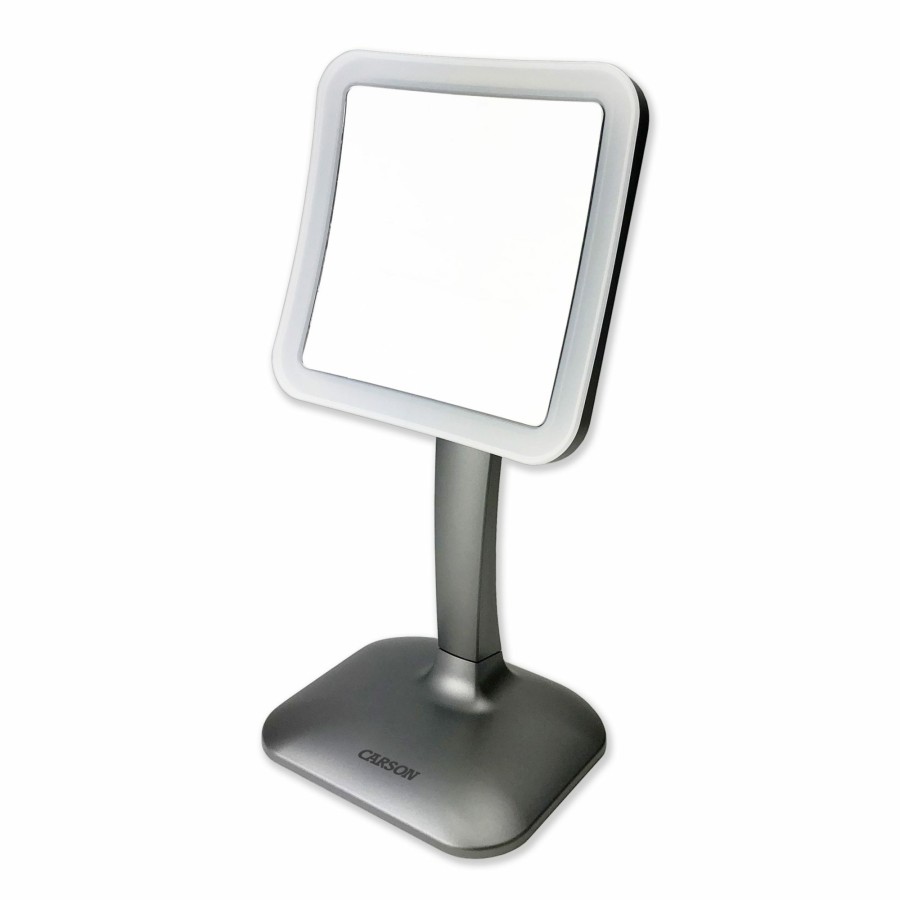 Additional Items Carson | Led Lit Square 1.6X Power 5 Square Magnifying Mirror With Base Stand