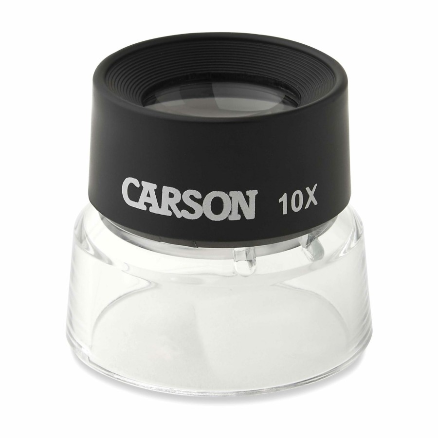 Magnifiers Carson | Lumiloupe 10X Power 1 Pre-Focused Dual Lens Stand Magnifier