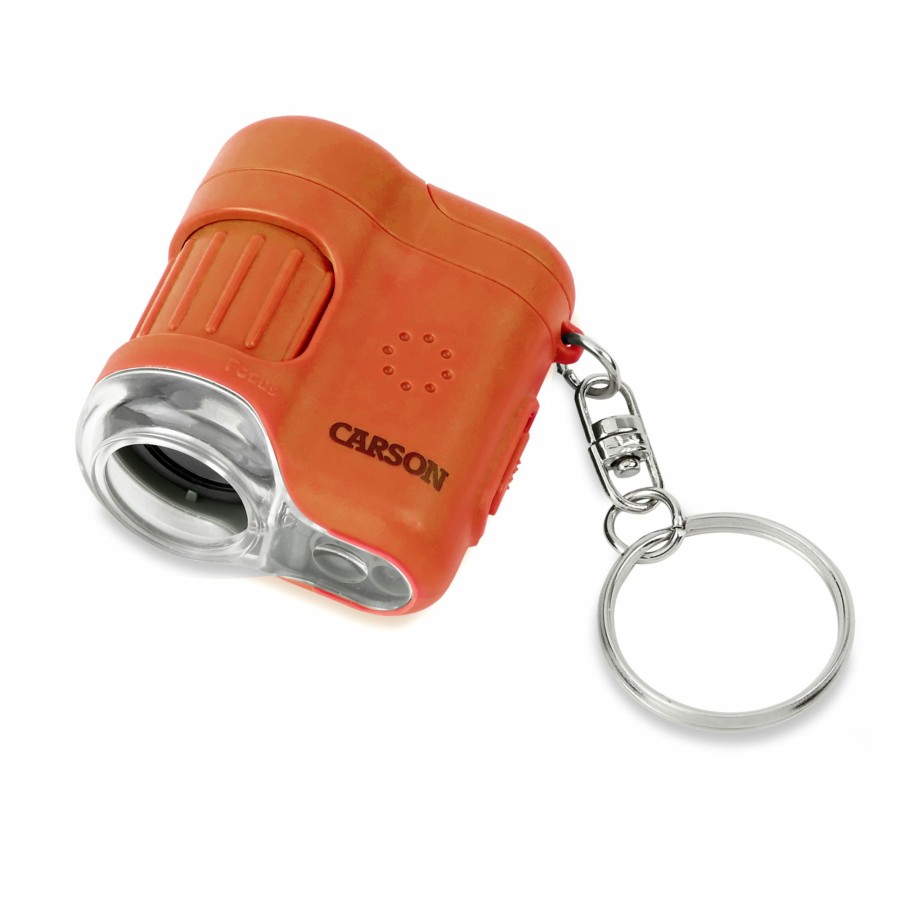 Microscopes Carson | Micromini 20X Pocket Microscope With Uv And Led Flashlight, Orange